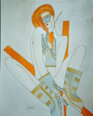 "Orange Ski Goddess"