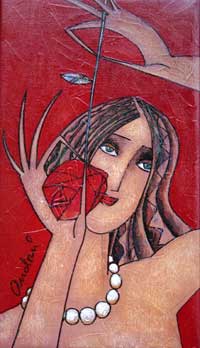 Girl with a Red Rose