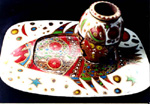 "Platter and Vase"