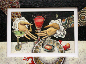 "Glass of Wine with a Martini" 