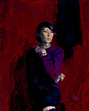 "Portrait of Girl on Red"