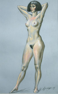 "Nude On Blue"
