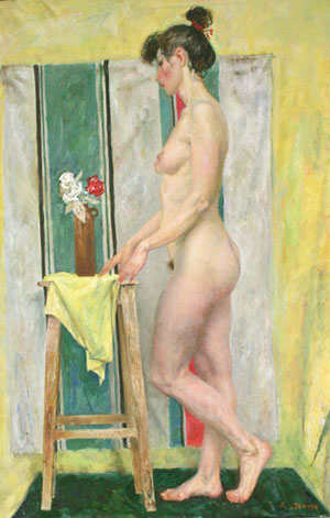 "Study Nude on Yellow"